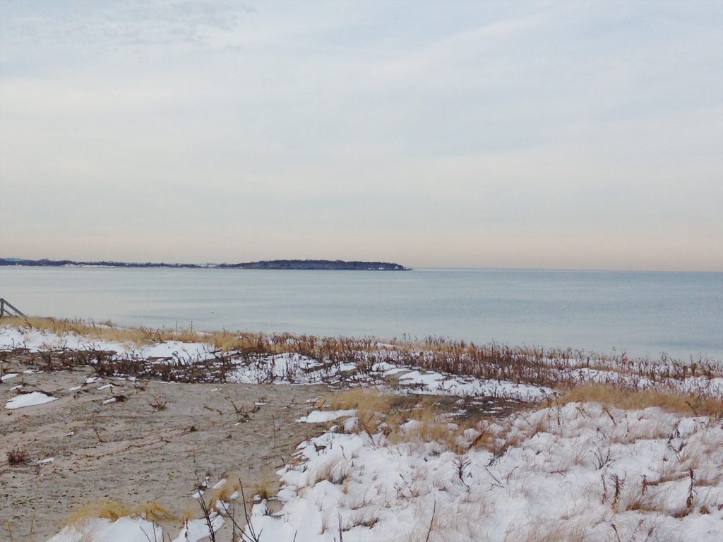 Snowy beach