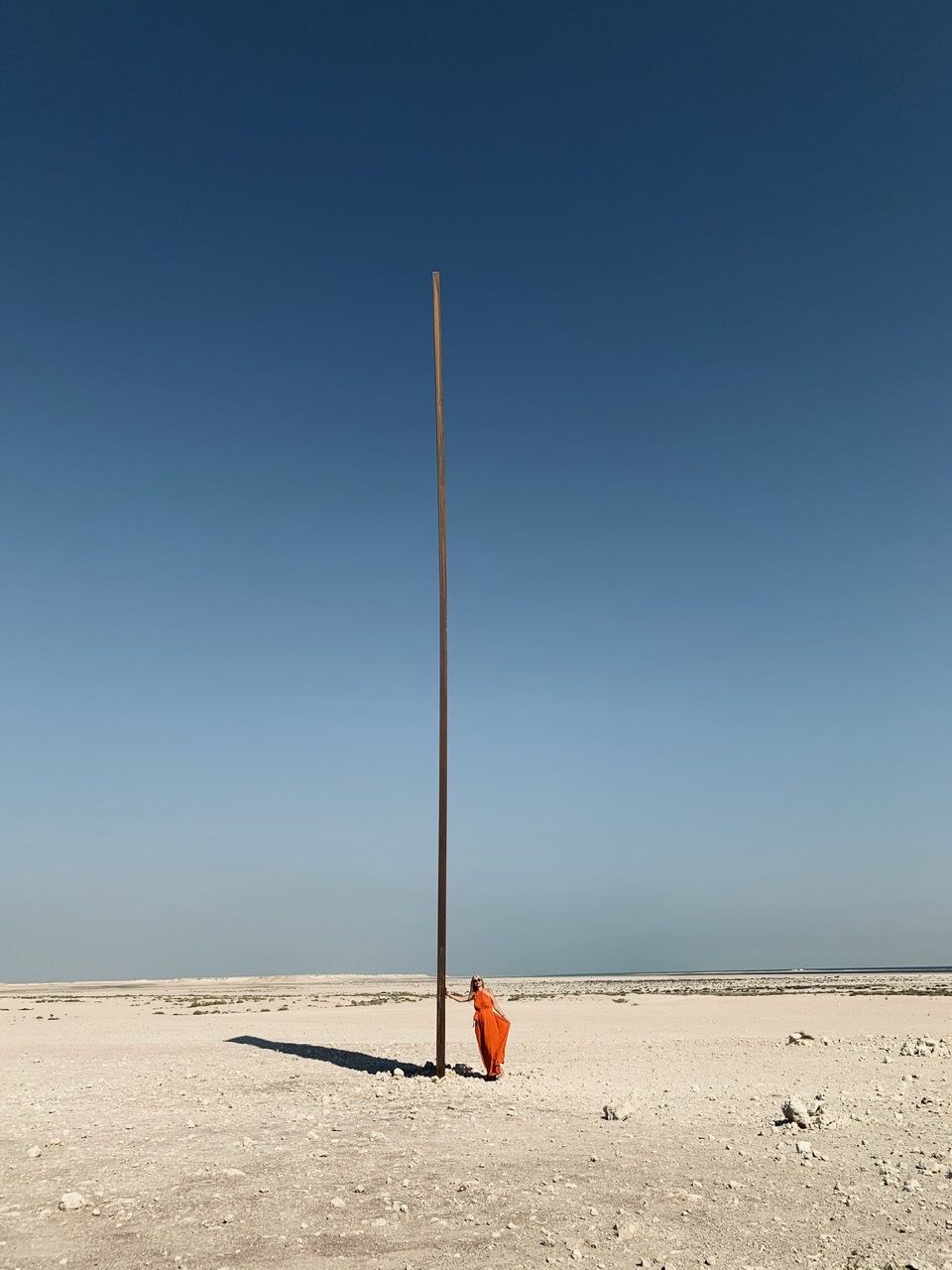Tijana in Qatari Desert by Richard Serra's East-West/West-East

Kalita dress
