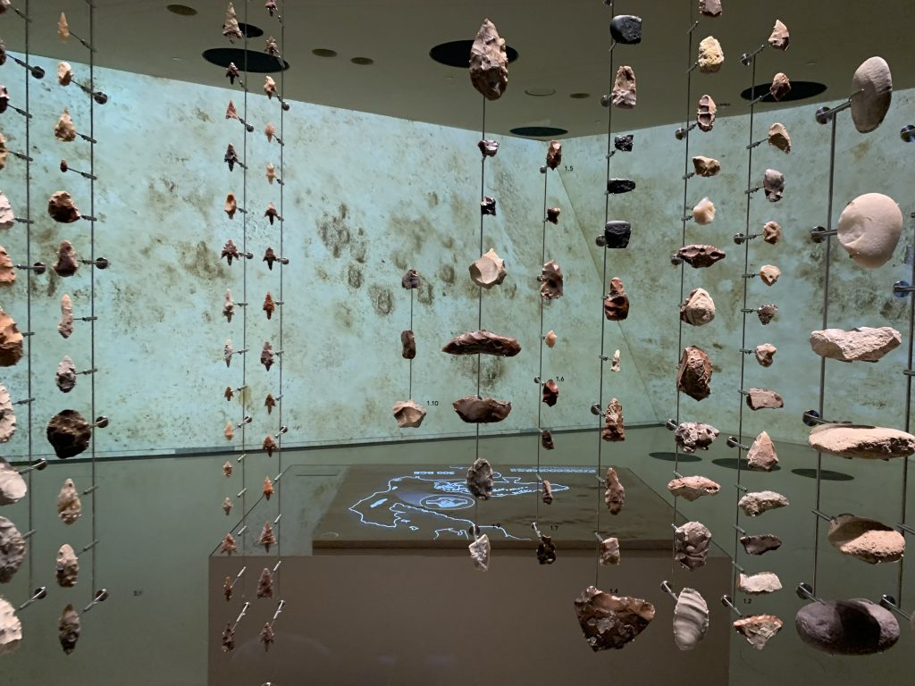 Exhibitions at the National Museum of Qatar, inside the Desert Rose by Jean Nouvel