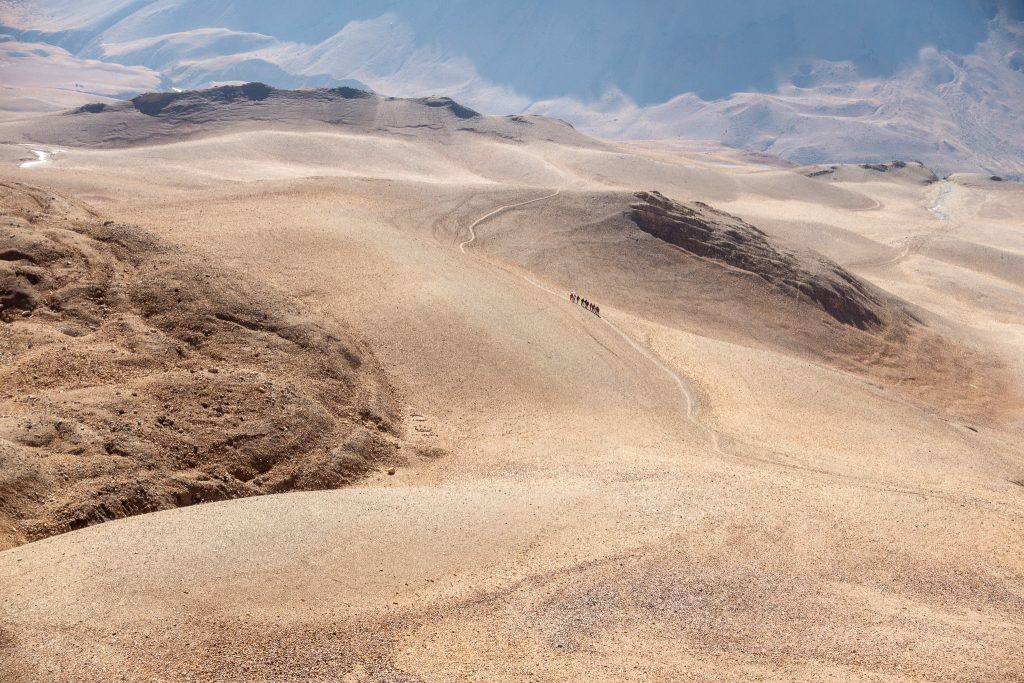 The landscape of the Andes, hiking through 