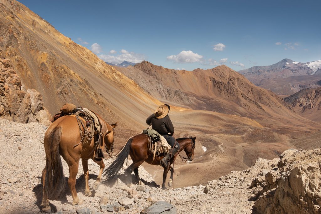 A gaucho in the Andes Mountains