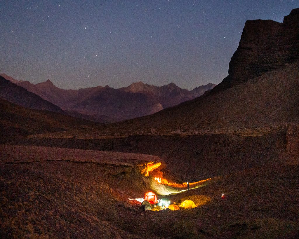 Camping in the Andes