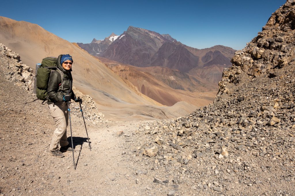 Sofie - hiking at the Andes 