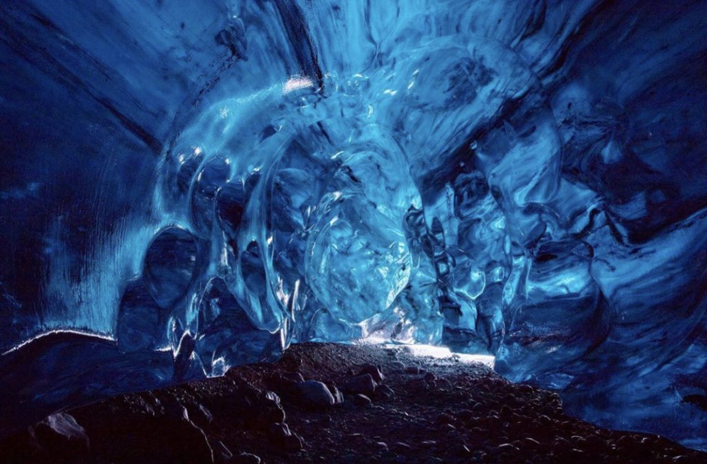 Amazing blue Sapphire Ice Cave  Island