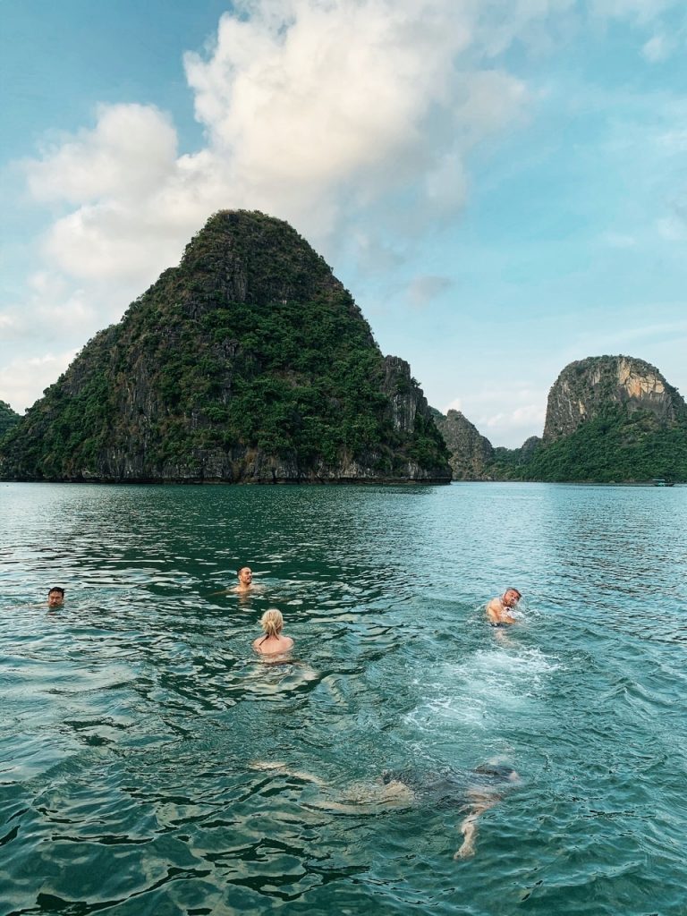 Swimming in Halong Bay