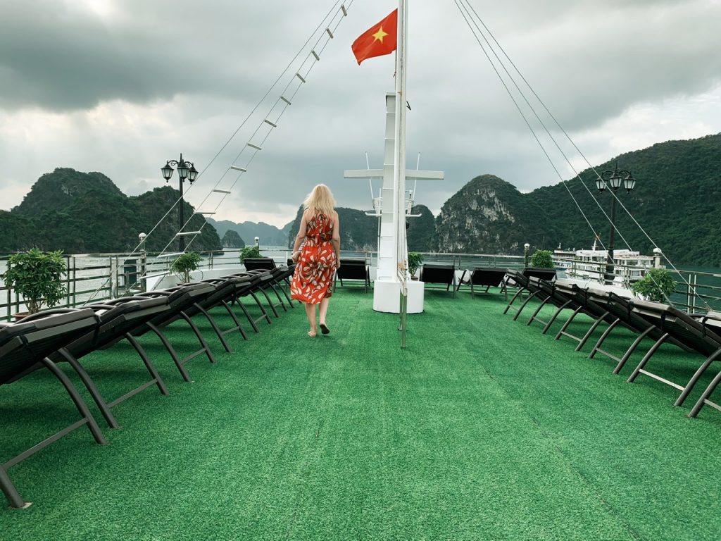 Deck views of Halong Bay