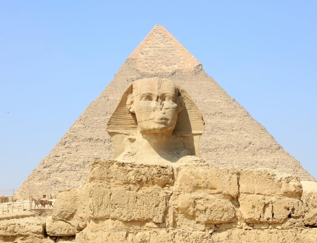 The Sphinx and the Great Pyramid of Khufu