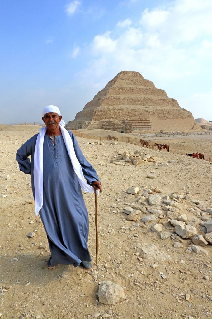 Saqqara guide near the step pyramid, Djoser.