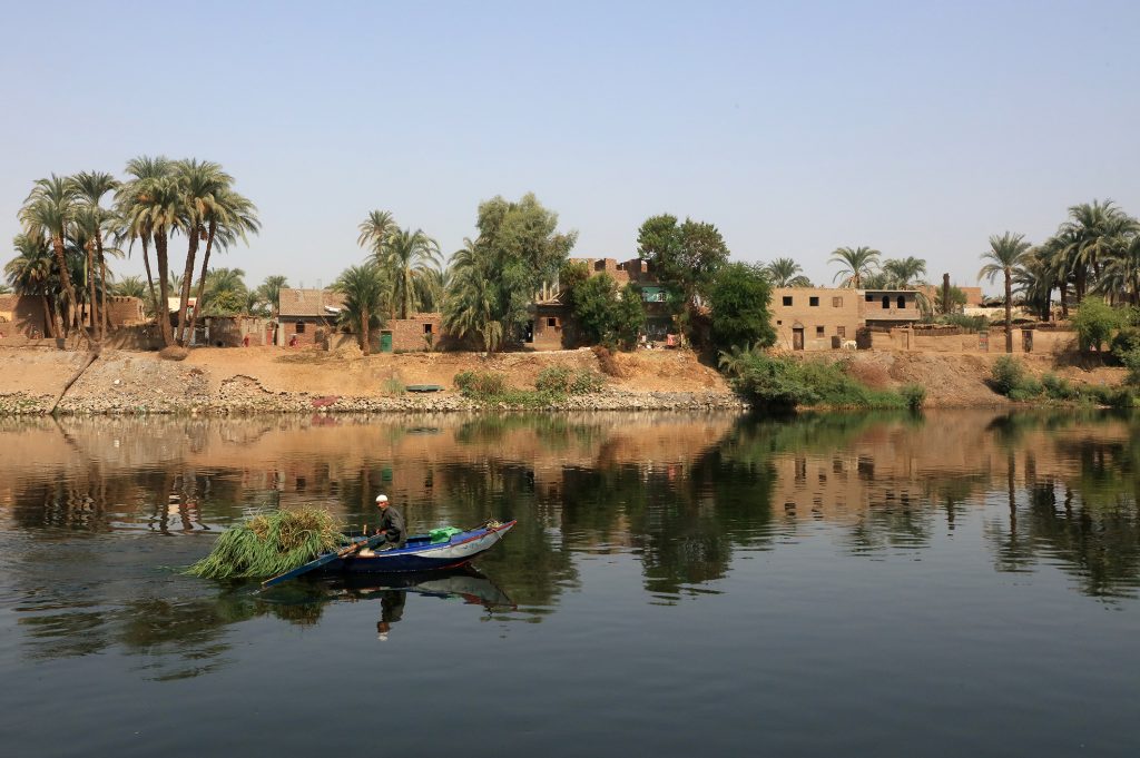 A boat cruising on the nile.