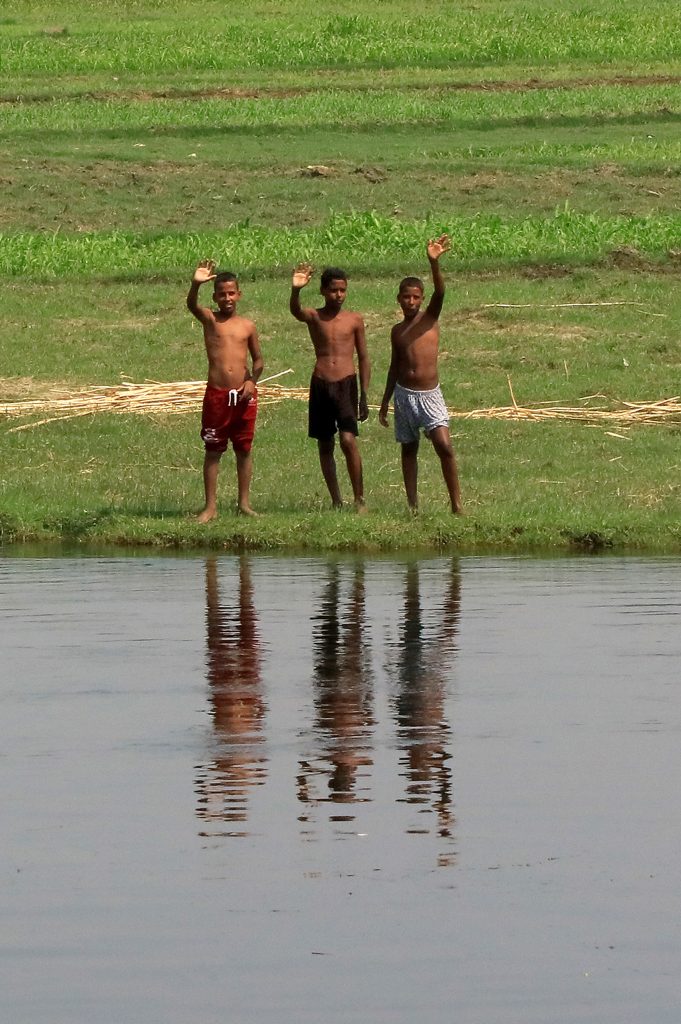 Egyptian children on the Nile. 