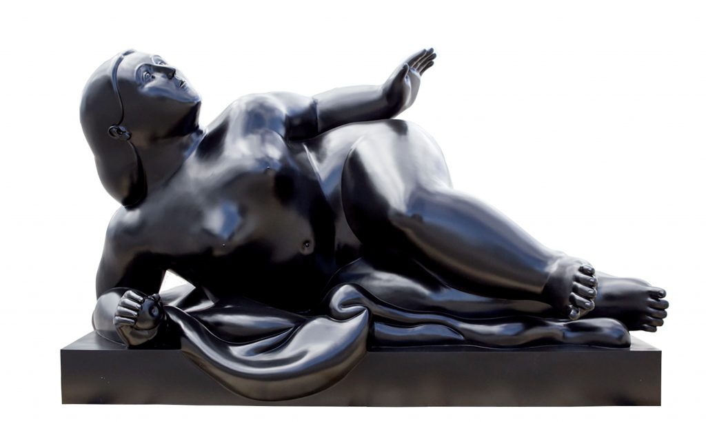 Reclining Woman sculpture by Fernando Botero.