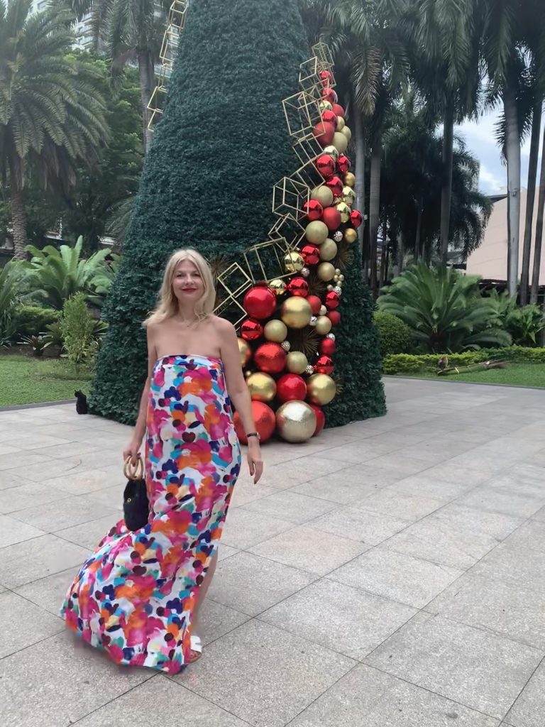 Decorated christmas tree in Philippines 