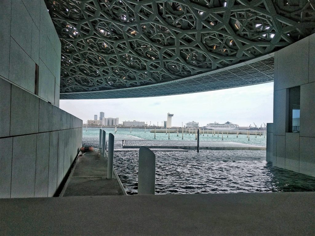 Louvre Abu Dhabi view across the water