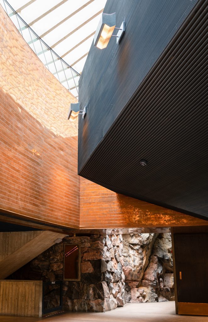 The entrance of  Temppeliaukio Church.  Photo by Sofie von Frenckell.  