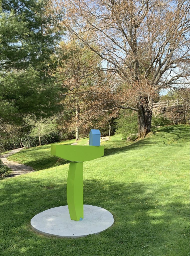 Highlands – The Bascom Art Center, yellow sculpture in the garden