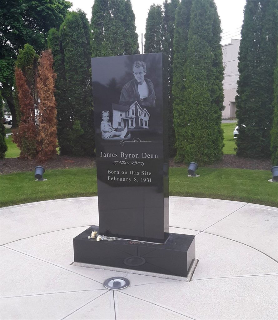 Stone mural of James Dean