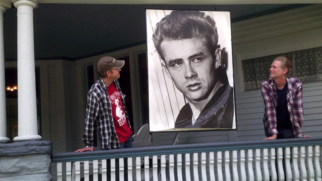 James Dean photo memorial at David Loehr's house.