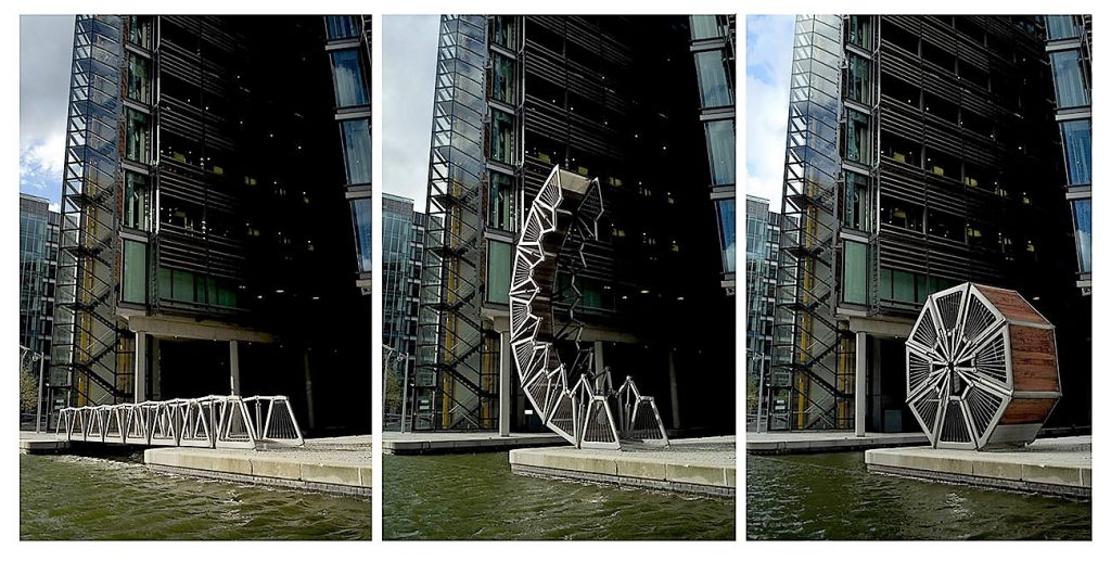 Rolling bridge transformation - Thomas Heatherwick 