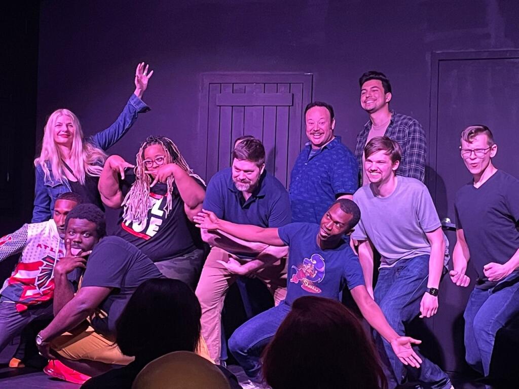 Village Theatre Improv Comedy Class in Atlanta. Group photo. Graduation show.