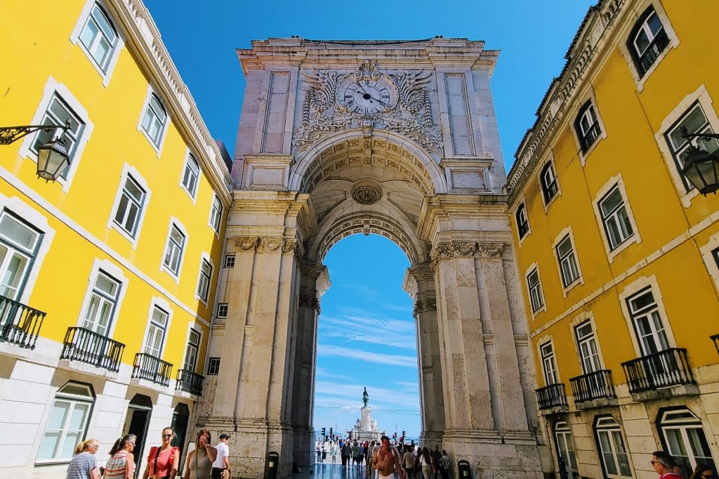 The Rua Augusta Arch in Lisbon Portugal