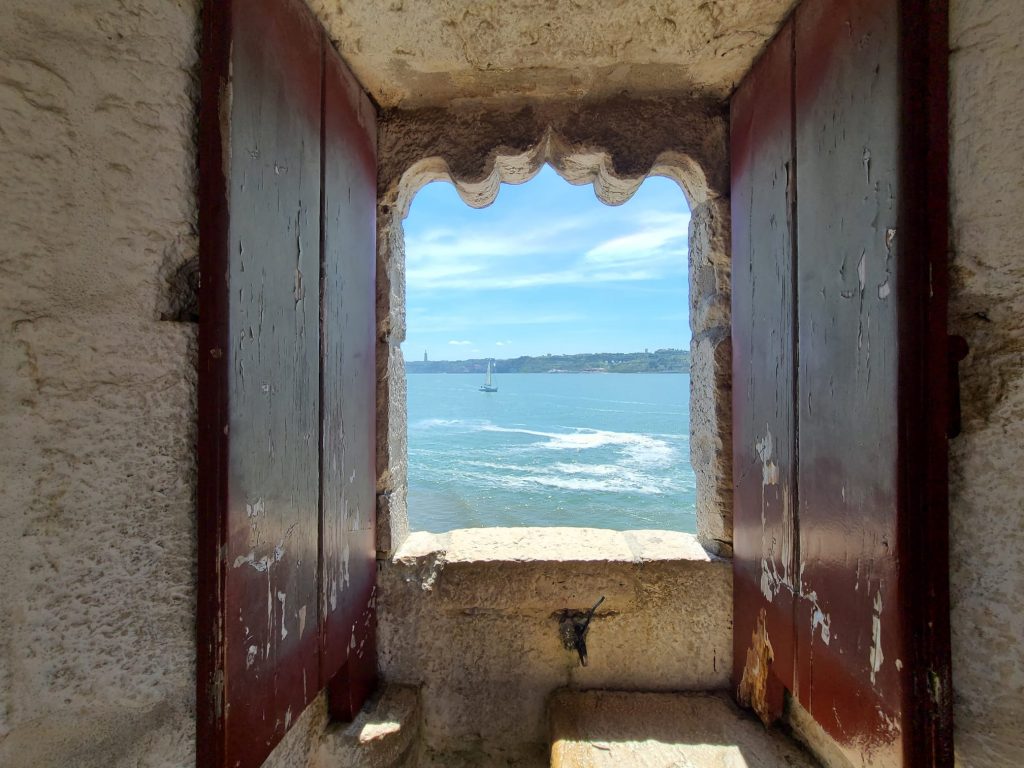 Torre de Belém portholes in Lisbon.